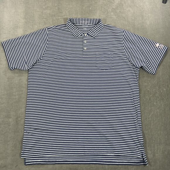 B. Draddy Mens XXL Blue White Stripe Golf Polo Shirt - Picture 1 of 7